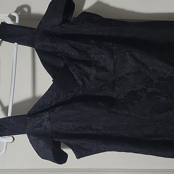 Black Lace Off the Shoulder Cocktail Dress - Picture 2 of 2